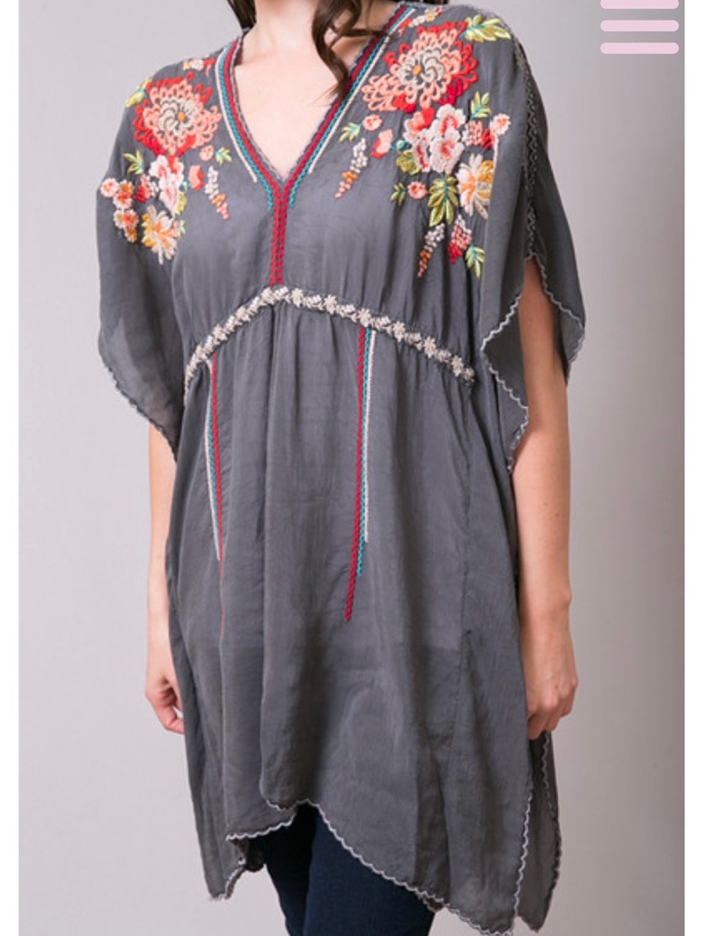 Johnny Was Cherise Embroidered Poncho Tunic - Picture 4 of 9